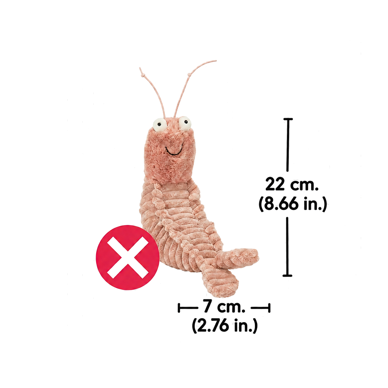 Narrow shrimp plush